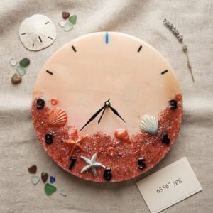 Coastal Serenity Handcrafted Resin Wall Clock