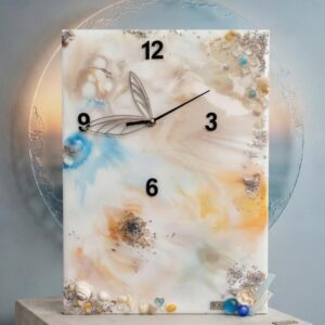Ethereal Shoreline Resin Art Clock